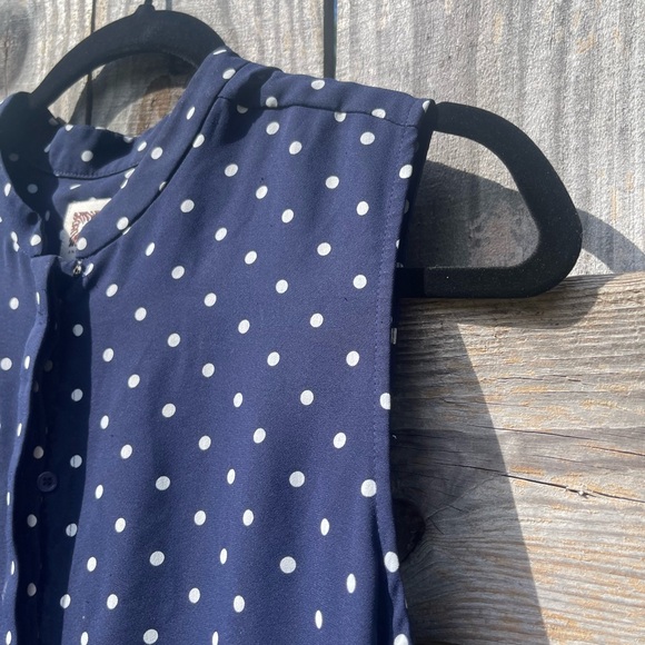 Anne Klein Navy and White Polka Dot Top - Picture 6 of 6